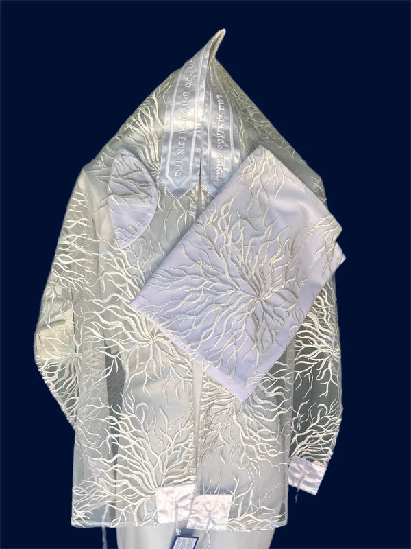 Sheer White Tree of Life Tallit