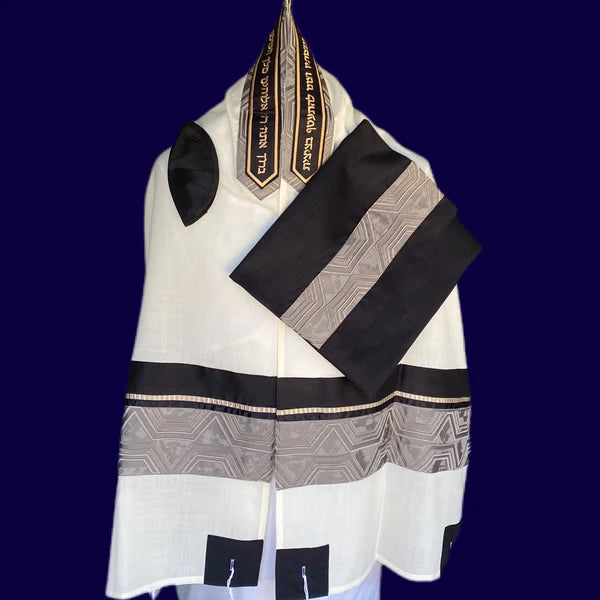 Grey Pentagon +Gold Tallit