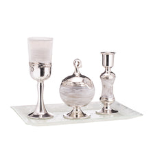 Load image into Gallery viewer, Handblown Glass And Silver Havdala Set by Sherman
