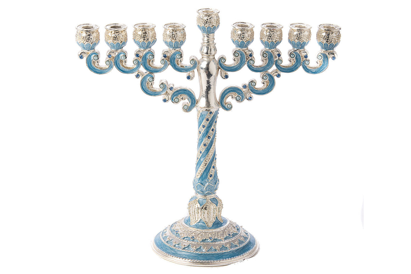 Legacy Lt. Blue and Crystal menorah