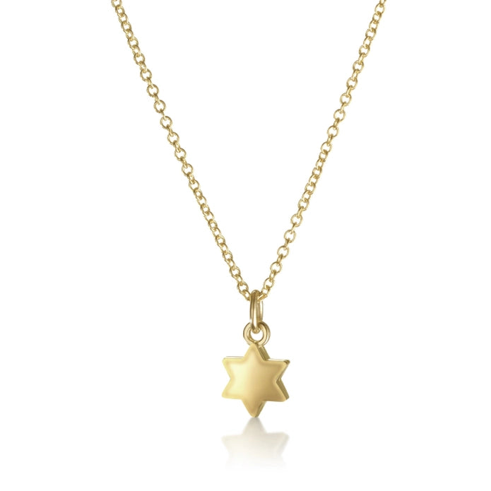 14K Yellow Gold Dainty Jewish Star