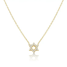 Load image into Gallery viewer, Sterling or Gold-filled  CZ Jewish Star Necklace
