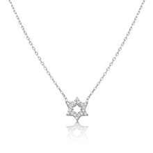 Load image into Gallery viewer, Sterling or Gold-filled  CZ Jewish Star Necklace
