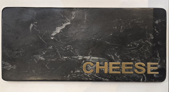 Black Marble Cheeseboard with Gold Lettering