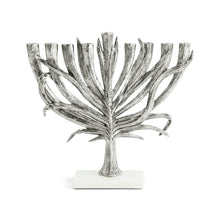 Load image into Gallery viewer, Michael Aram Small Antique Goldtone or Nickelplate Palm Menorah
