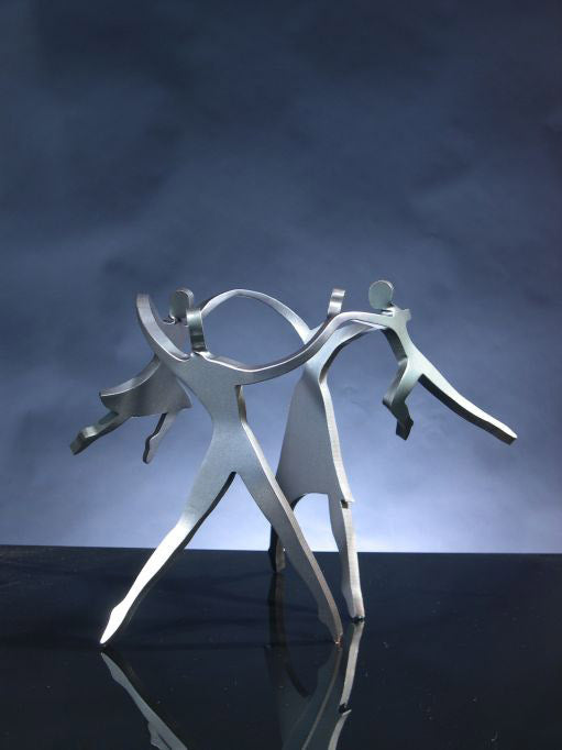 Boris Kramer Sculpture of Dancing Family with Two Children