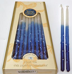 Blue And White Chanukah Candles