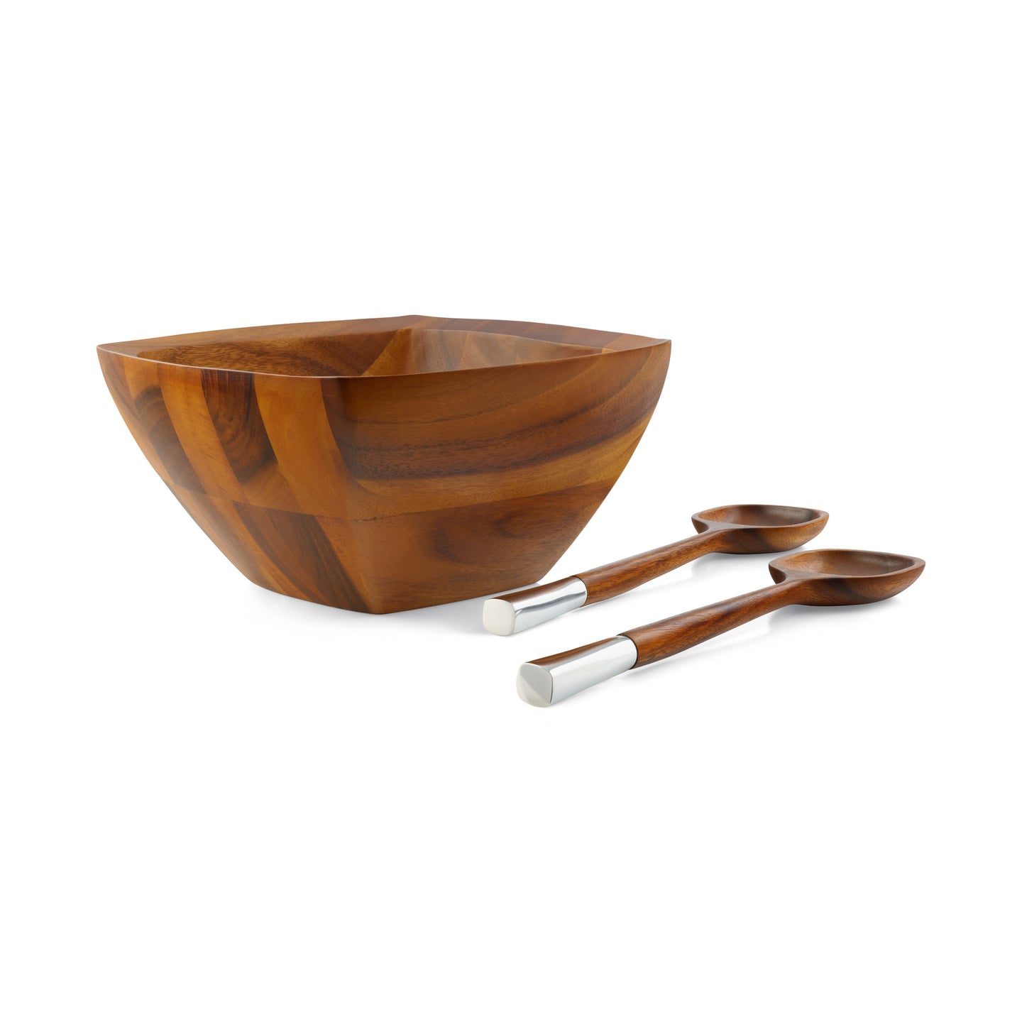 Nambe Cube Salad Bowl and Servers