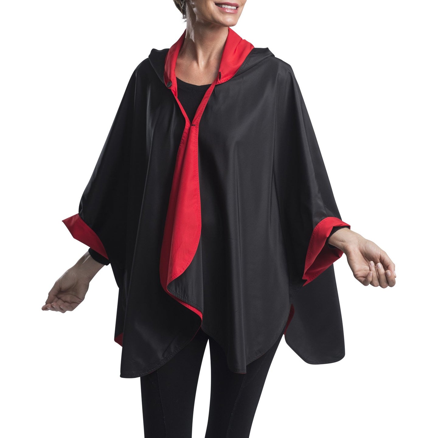 Red And Black Reversible Cape