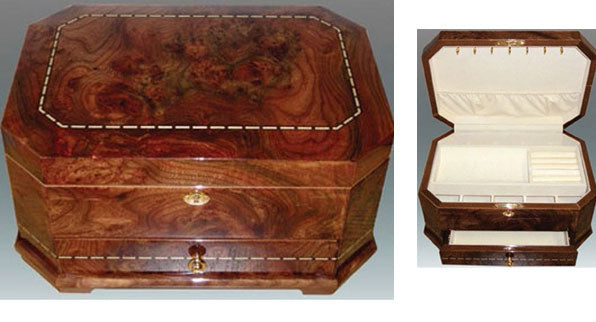 Italian Octagonal Lacquered Wood Jewelry Box