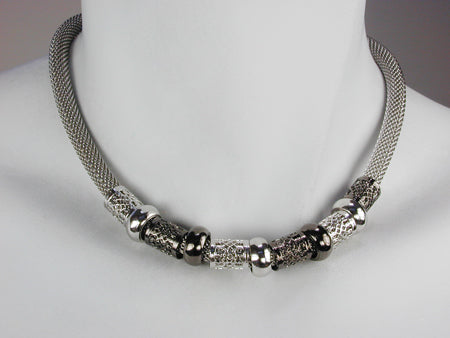 Erica Zap Rhodium Mesh Filligre Necklace