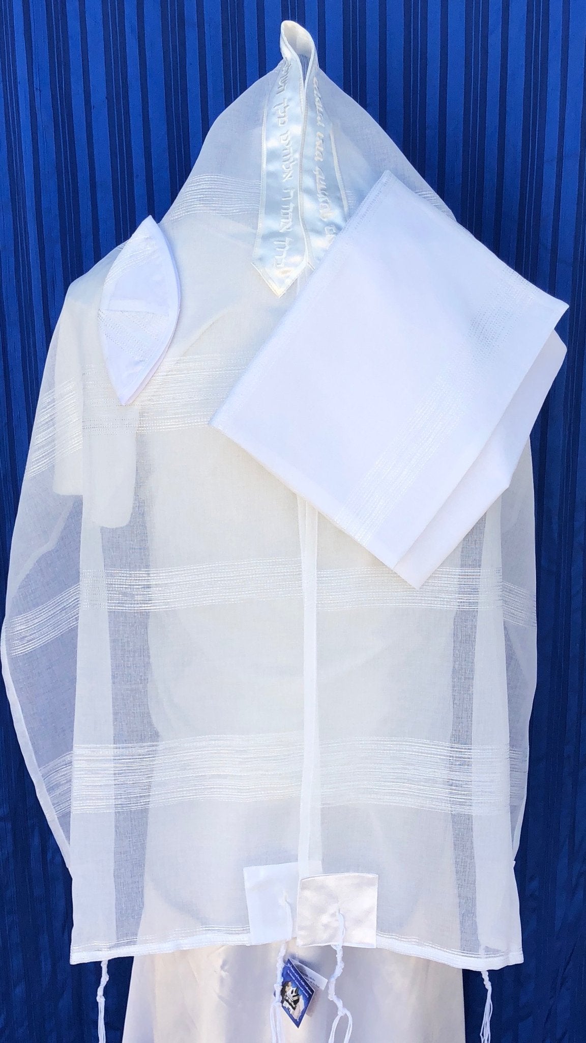White Chiffon Sheer Tallit Set