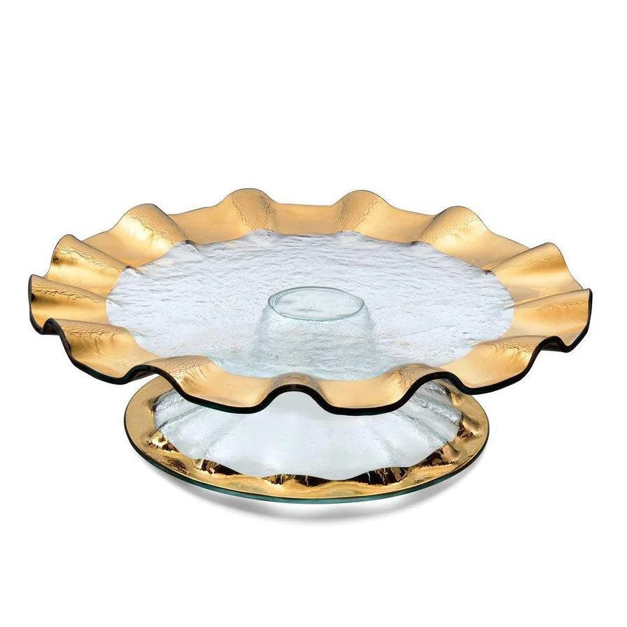 Annieglass Ruffle Cake Plate