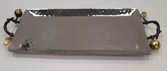 Hammered Nickel Pomegranate Tray