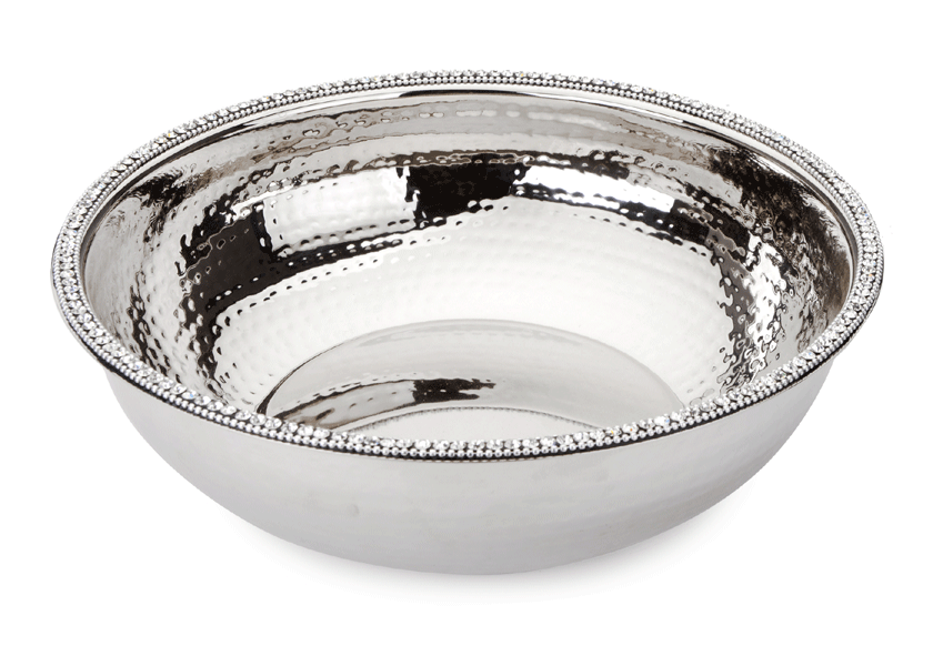 Crystal Encrusted Hammered Bowl