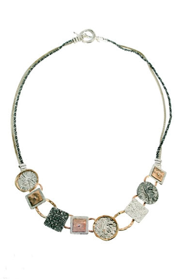 Dganit Hen Multi-shape Mixed Metal Necklace