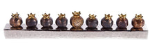 Load image into Gallery viewer, Emanuel Pomegranate Strip Menorah
