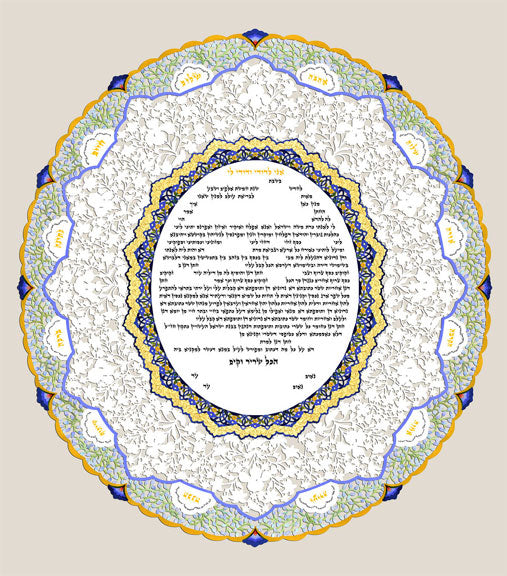 Round Green Lace Ketubah