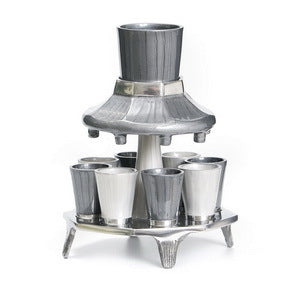 Gray and White Enamel Fountain Set