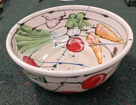 Donna Toohey Deep Handpainted Ceramic Bowl